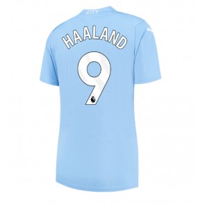 Manchester City Erling Haaland #9 Replika Hjemmebanetrøje Dame 2023-24 Kortærmet